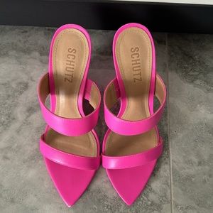 Schultz Hot Pink Leather Wedge